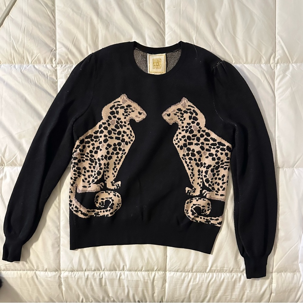 Emily McCarthy leopard sweater, size small